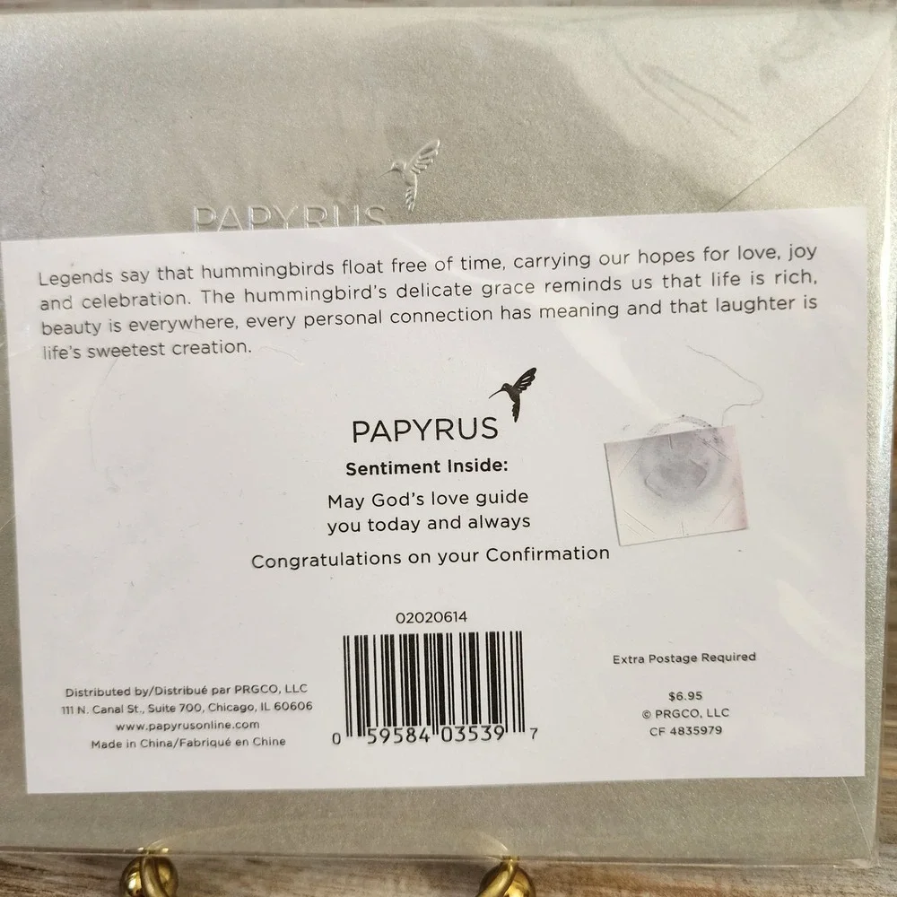 Papyrus Confirmation Greeting Card Embroidered Gold Foil Filigree Religious New